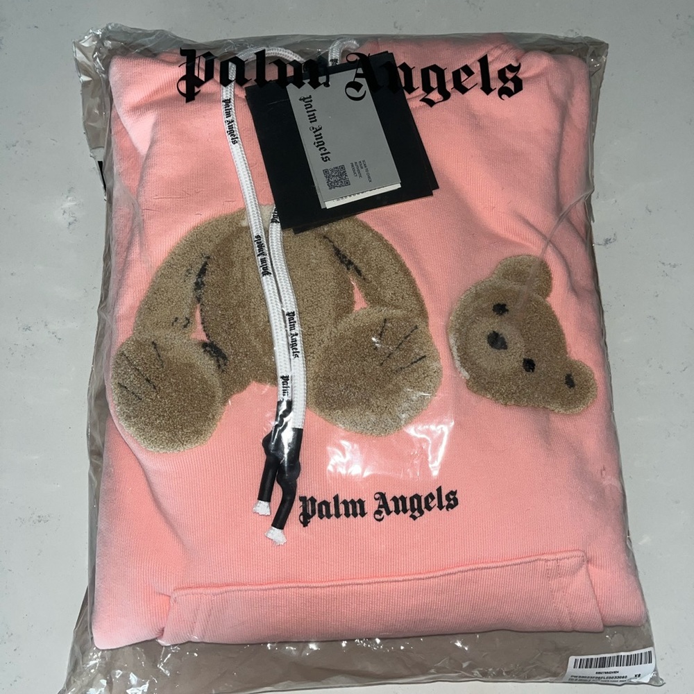 Palm Angel bear Hoodie Pink